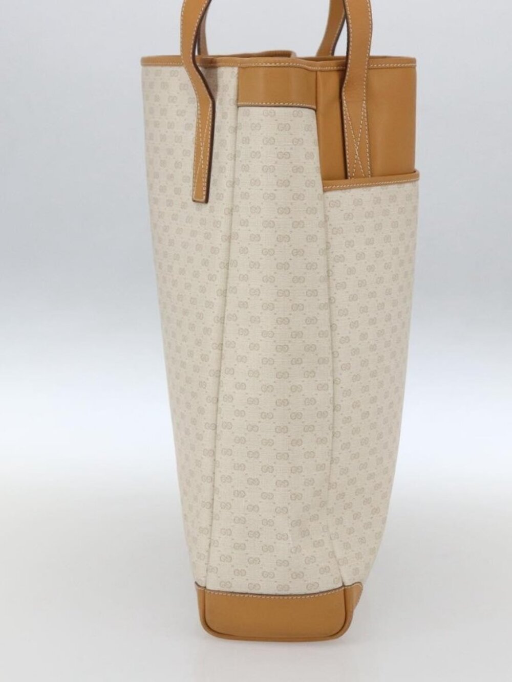 GUCCI Micro GG Supreme Tote Bag PVC Leather Beige Gold 002 115 0135 Auth BA9404 - Picture 4 of 16